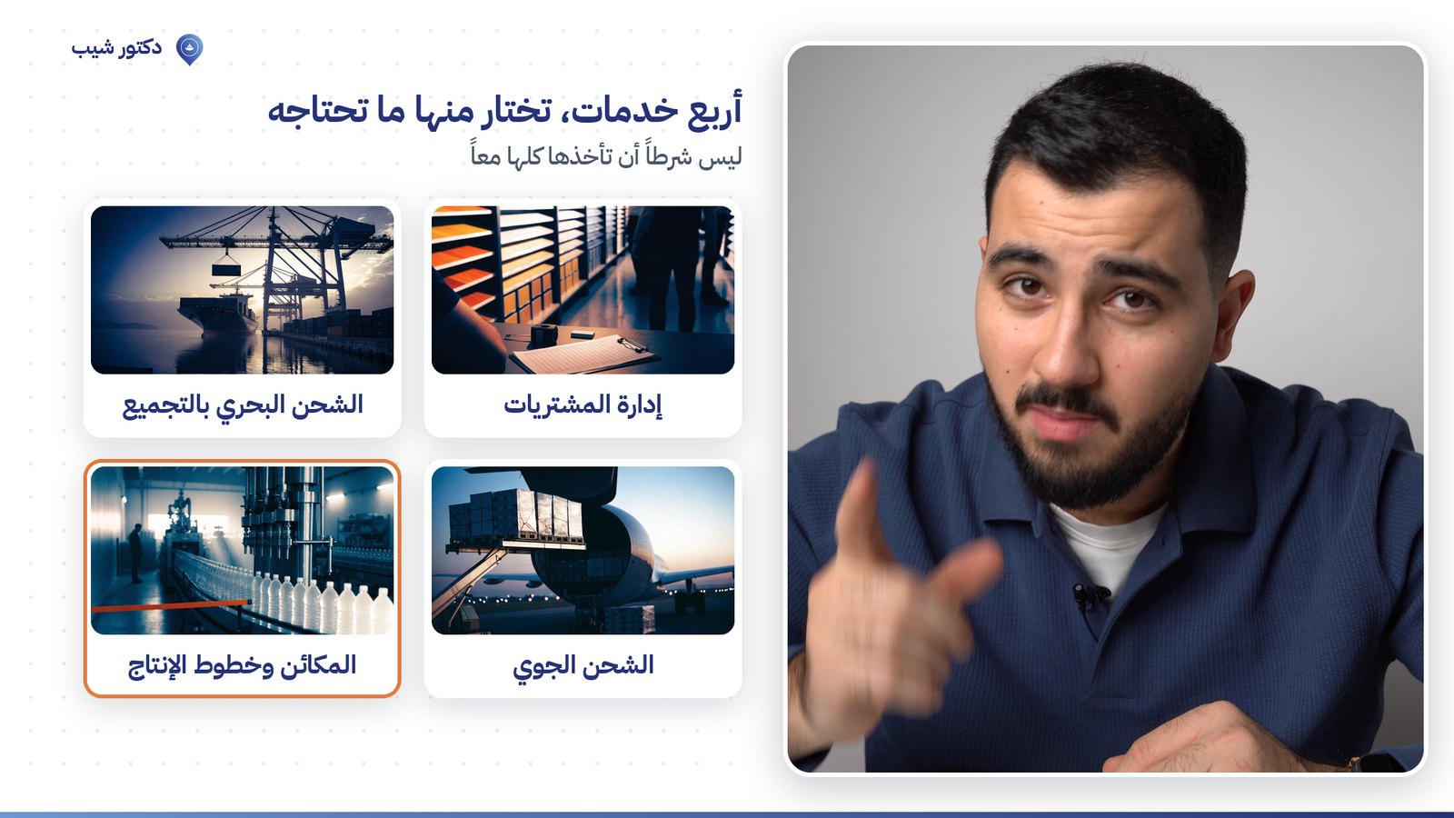 معاذ الصمصام، مؤسس دكتور شيب، يشرح كيف نشتري لك من مصانع الصين ونشحن حتى باب مخزنك